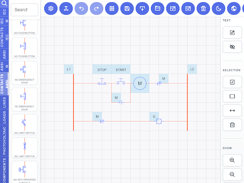 Electrical Schematics: Canvas screenshot