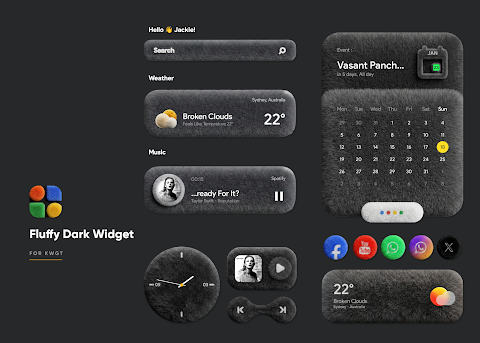 Fluffy Dark Widget screenshot