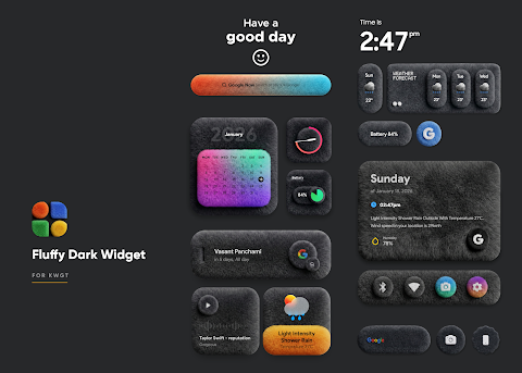 Fluffy Dark Widget screenshot