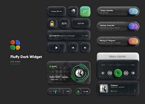 Fluffy Dark Widget screenshot