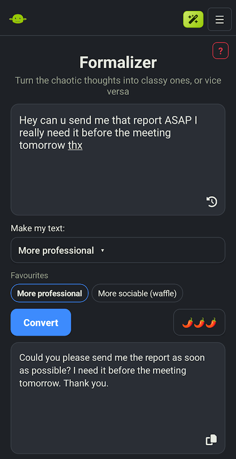 Goblin Tools screenshot