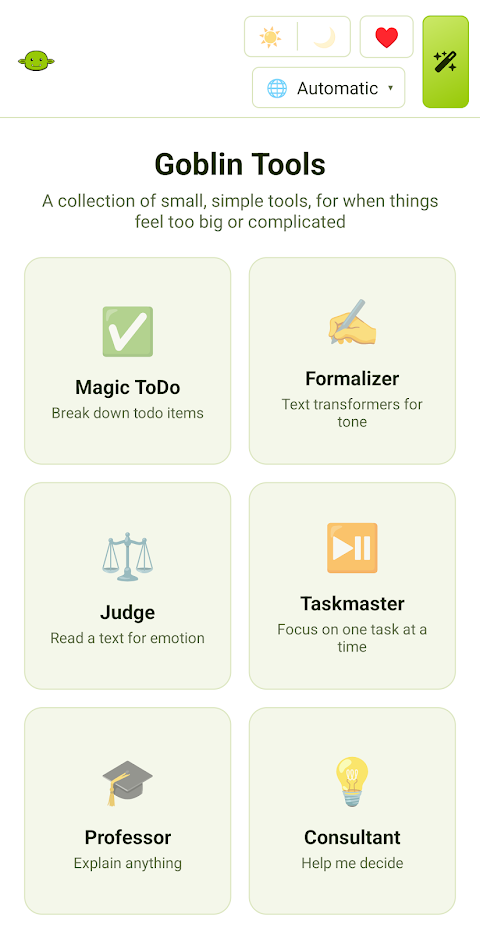 Goblin Tools screenshot