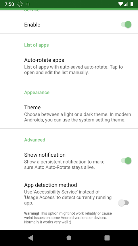 Auto Auto-Rotate screenshot