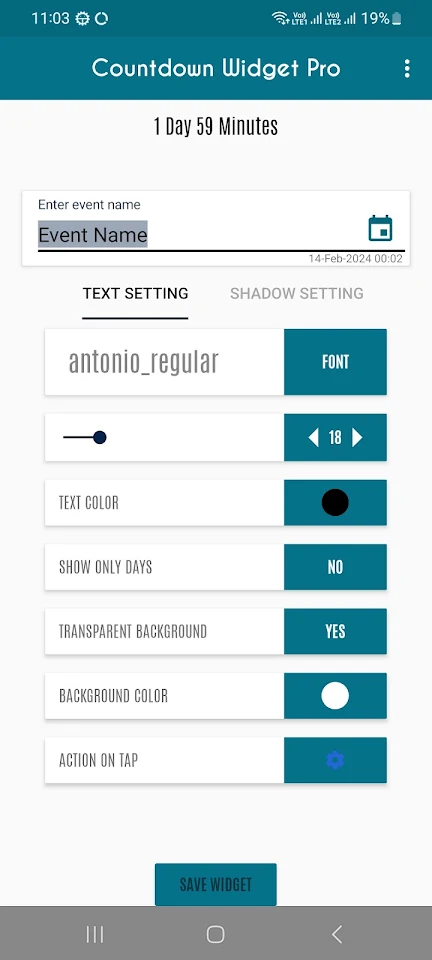Countdown Widget – Time Until screenshot