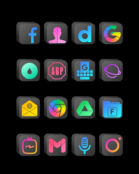 Cubic Dark Mode – 3D Icon pack screenshot