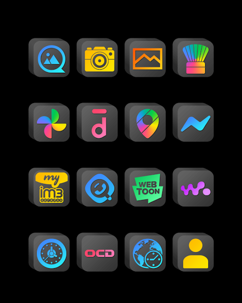 Cubic Dark Mode – 3D Icon pack screenshot