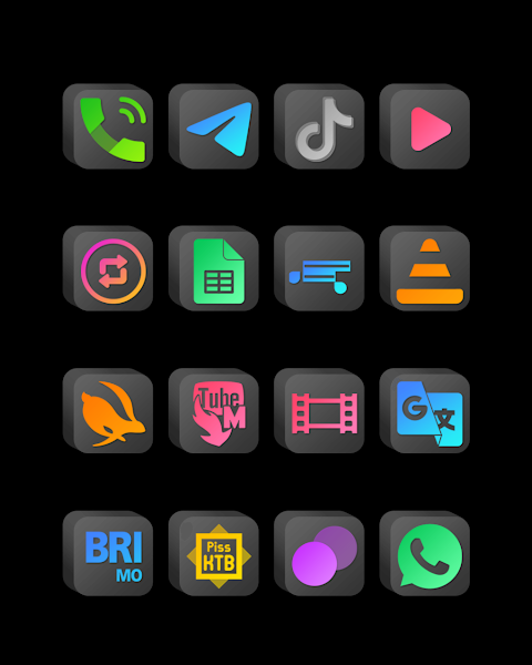Cubic Dark Mode – 3D Icon pack screenshot