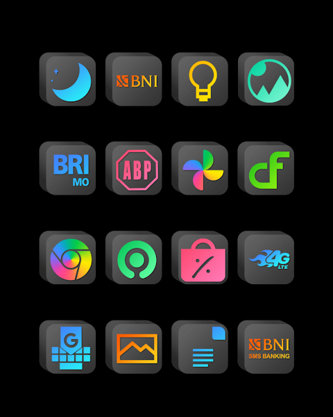 Cubic Dark Mode – 3D Icon pack screenshot