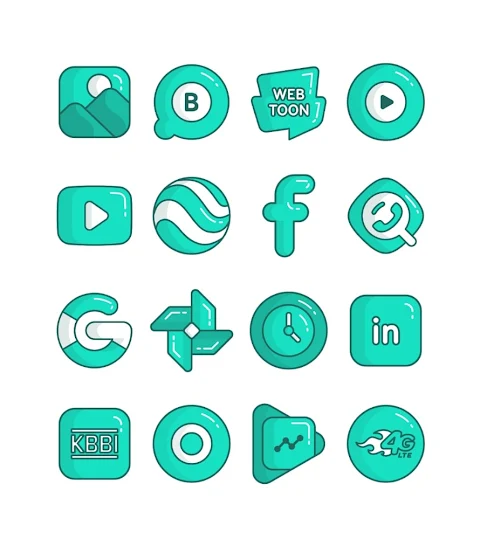 Toska – Turqoise icon pack screenshot
