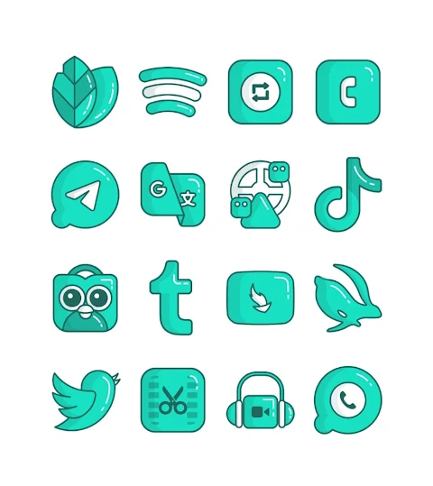 Toska – Turqoise icon pack screenshot