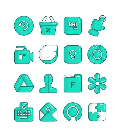Toska – Turqoise icon pack screenshot