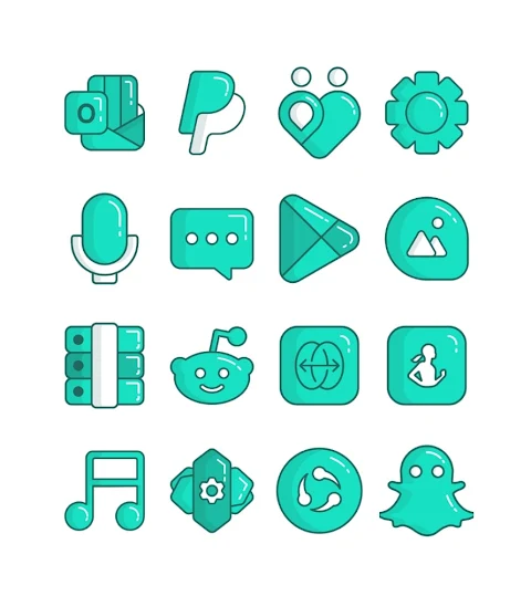 Toska – Turqoise icon pack screenshot