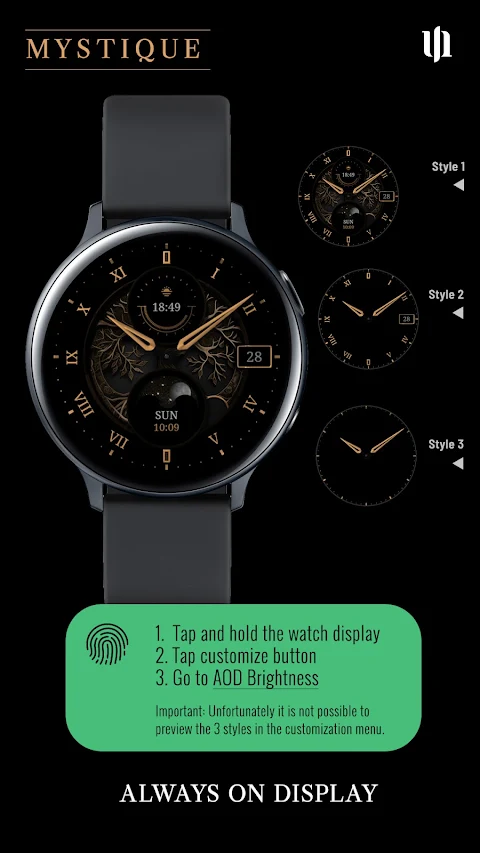 S4U Mystique – Gold watch face screenshot