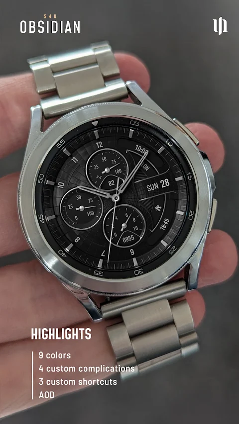 S4U Obsidian analog watch face screenshot