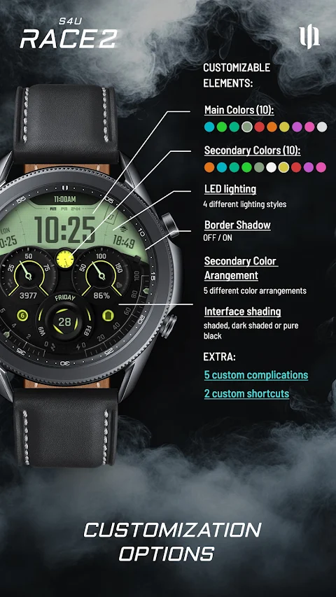 S4U Race2 – digital watch face screenshot