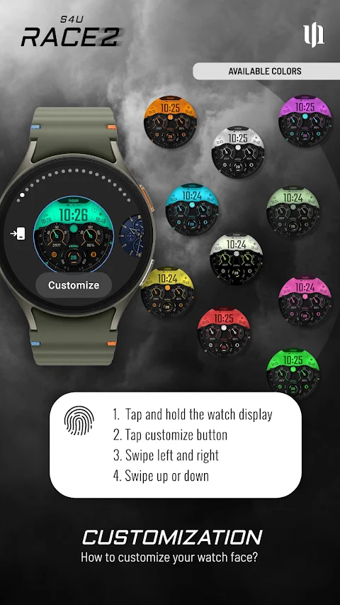 S4U Race2 – digital watch face screenshot