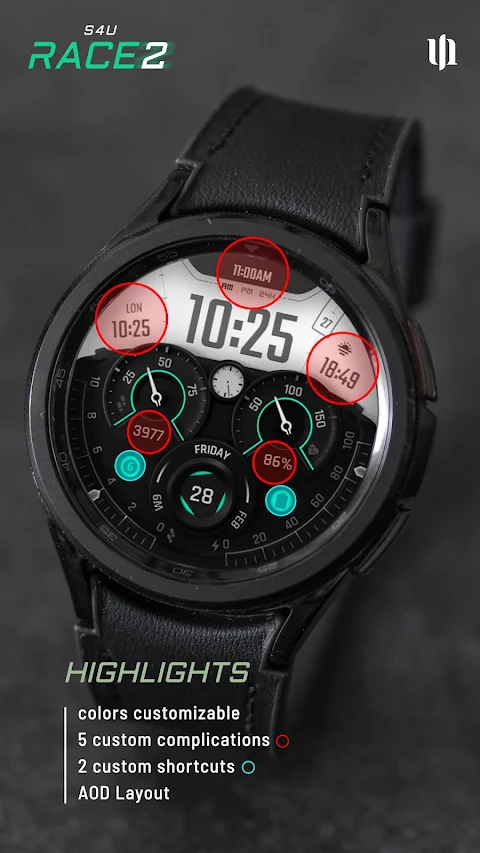 S4U Race2 – digital watch face screenshot