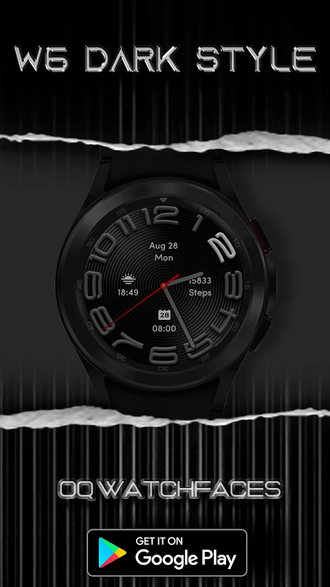 W6 Dark Style Wear OS 5+ screenshot