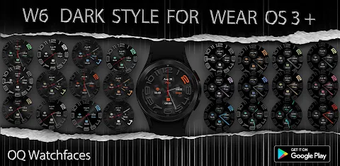 W6 Dark Style Wear OS 5+ screenshot