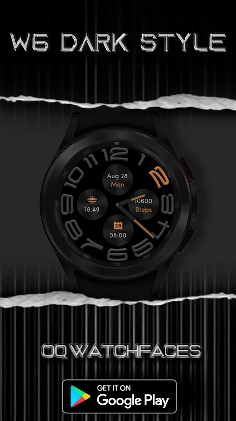 W6 Dark Style Wear OS 5+ screenshot
