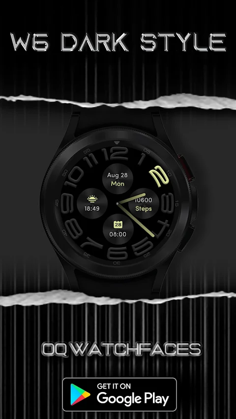 W6 Dark Style Wear OS 5+ screenshot