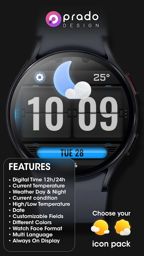 Weather Flip DARK Animated screenshot