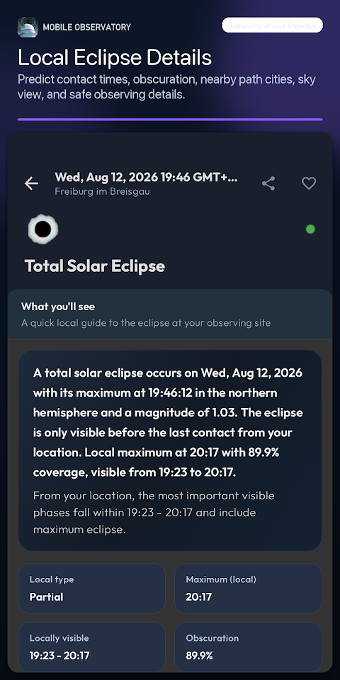 Mobile Obs Pro Astronomy screenshot