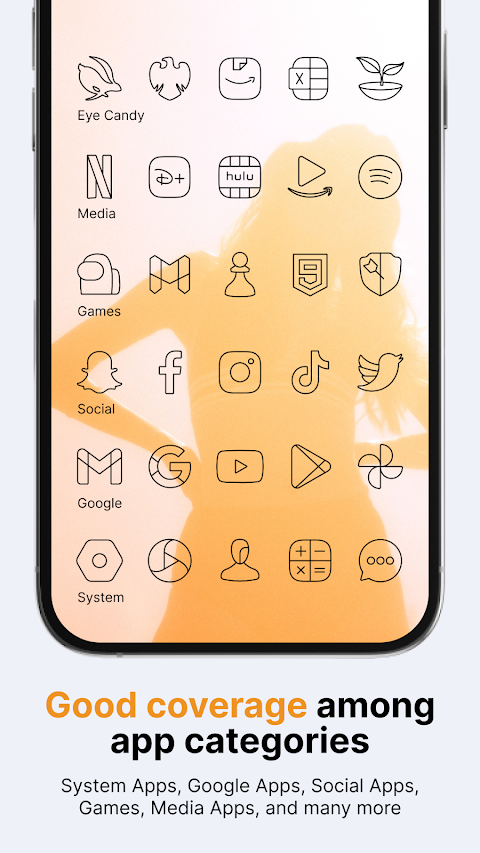 Vera Outline Black: Icon Pack screenshot