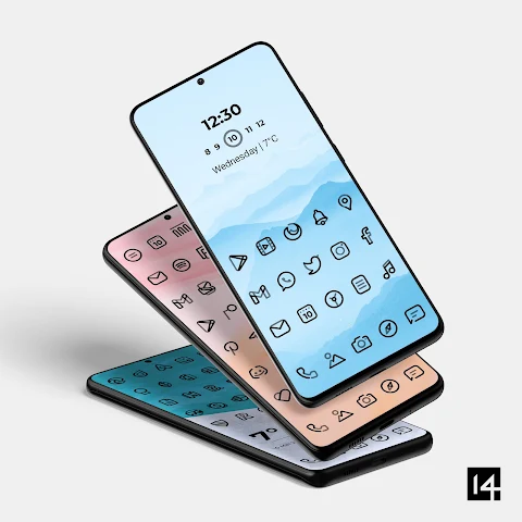 Aline Black: linear icon pack screenshot