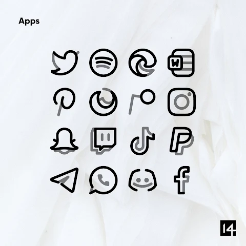 Aline Black: linear icon pack screenshot