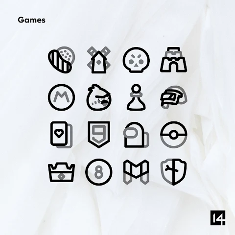 Aline Black: linear icon pack screenshot