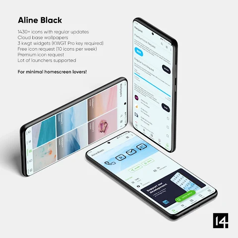 Aline Black: linear icon pack screenshot