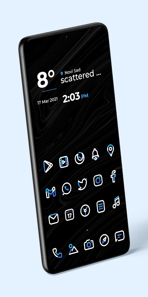 Aline Blue: linear icon pack screenshot
