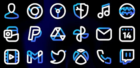 Aline Blue: linear icon pack screenshot