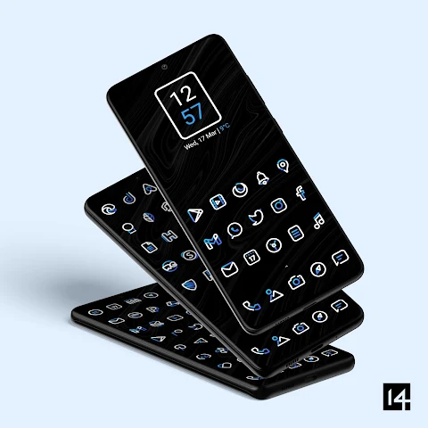 Aline Blue: linear icon pack screenshot