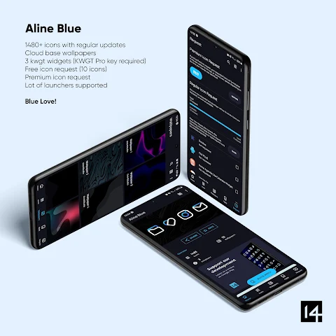 Aline Blue: linear icon pack screenshot