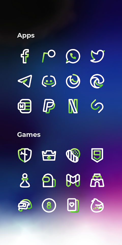 Aline Green: linear icon pack screenshot