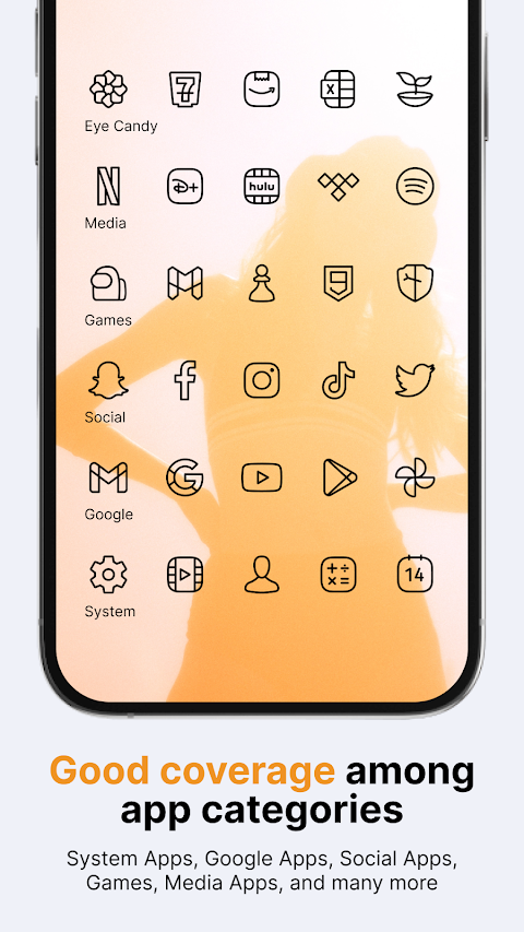 Caelus Black: linear icon pack screenshot