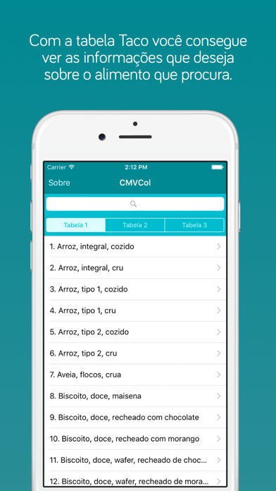 Tabela Taco screenshot