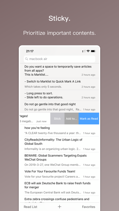 Marklist – Manage Later Things screenshot