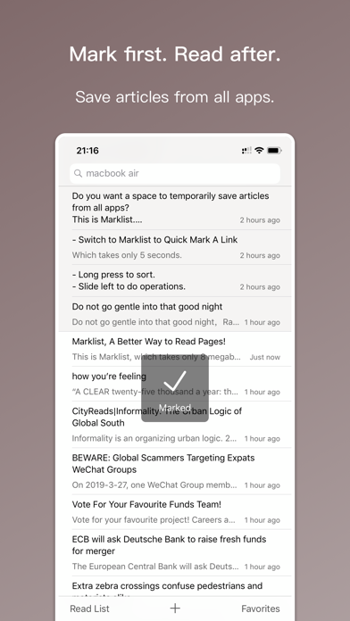 Marklist – Manage Later Things screenshot