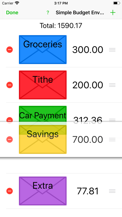 Simple Budget Envelopes screenshot