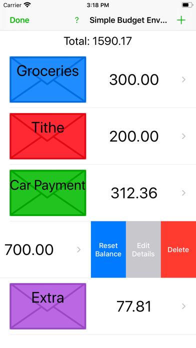 Simple Budget Envelopes screenshot