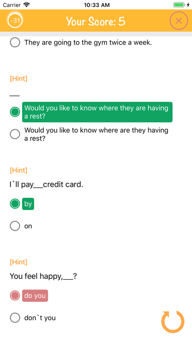 English Grammar Practice 2018 screenshot