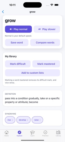 English synonyms antonyms screenshot
