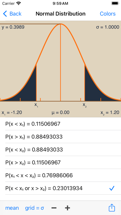 Statistics Calculator++ screenshot