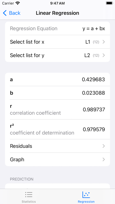 Statistics Calculator++ screenshot