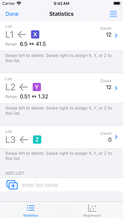 Statistics Calculator++ screenshot