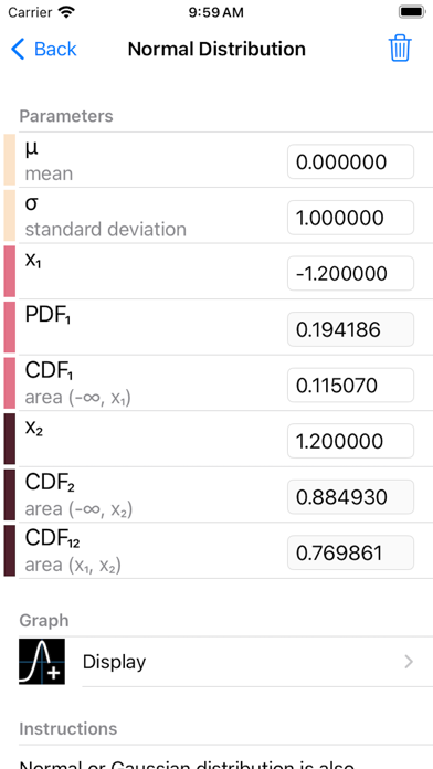 Statistics Calculator++ screenshot