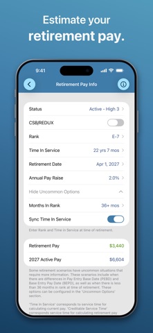 Military Retirement screenshot